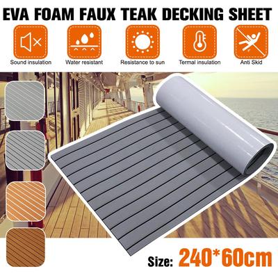 2400x900/600x5 мм EVA Foam Искусственный тиковый лист для палубы лодки Самоклеящийся морской пол Коврик для палубы лодки Аксессуары для яхт Серый Коричневый