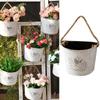 Garden Supplies Iron Flower Holder Planter Flower Pot Wall Mounted Metal Bucket Hanging
