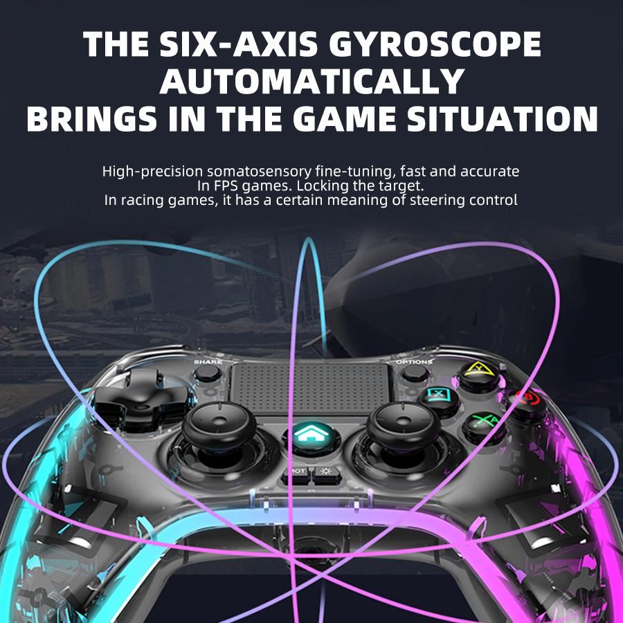 Беспроводной игровой контроллер BT RGB с вибрацией, пульт дистанционного управления, джойстик, геймпад для PS5, PS4/Slim/Pro, ПК, Steam Deck, консольные игровые джойстики