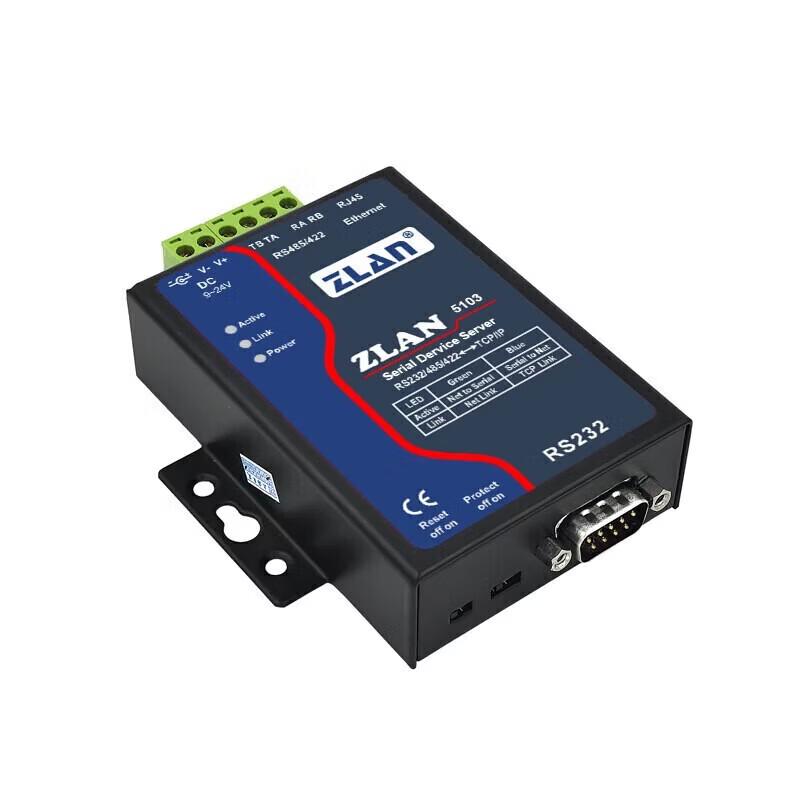 Промышленный последовательный сервер ZLAN 5103 RS232/422/485 в Ethernet