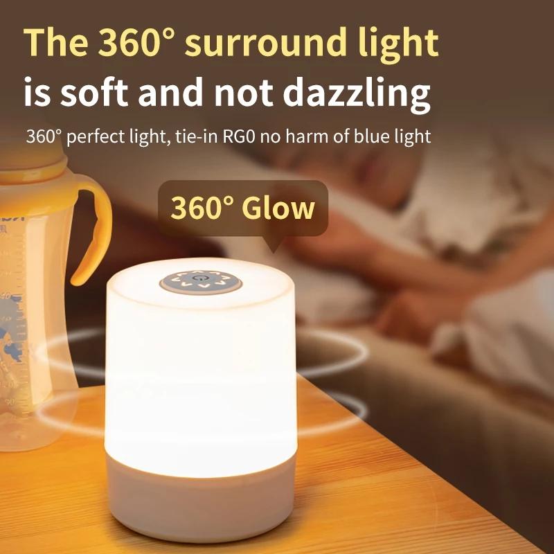 Led Night Lights Touch Bedside Lamp 3-Color Dimmable USB Rechargeable Portable Table Lamps for Bedroom Living Room Office Desk