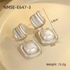 GEMCHIC Women's French Vintage Geometric Square Irregular Pearl Earrings Light Luxury High-end Sense Niche Temperament Earrings Wholesale