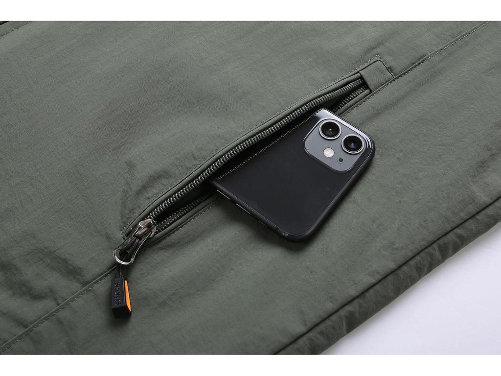 Мужская ветровка средней длины - Весна/Осень, Легкая, Повседневная для улицы, С несколькими карманами, Большого размера