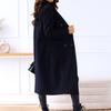 Женское пальто, двубортное, с длинными рукавами, с лацканами, однотонные пуговицы, сохраняет тепло, средней длины, против морщин, женское зимнее пальто, женская одежда