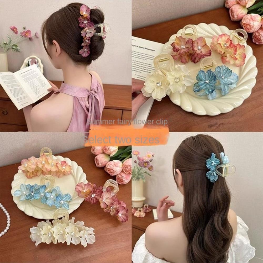 Simulated Flower Flower Hair Claw Korean Style Hair Crab Clip Elegant Sweet Hair Catches Girl