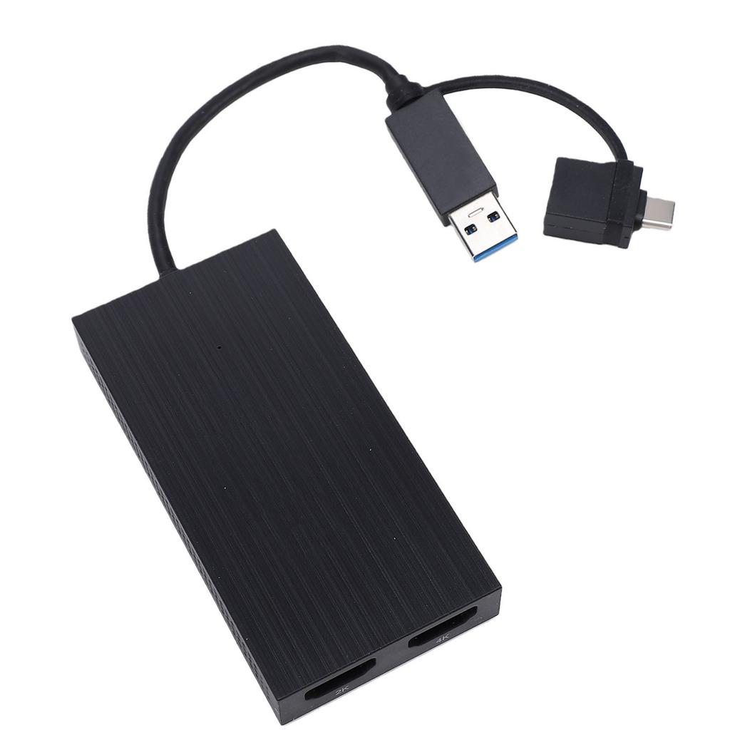 USB 3.0 или USB C на двойной HD-разветвитель 2-в-1 USB-адаптер вывода HD Поддержка 4K 2K Расширенный дисплей для ПК Ноутбука