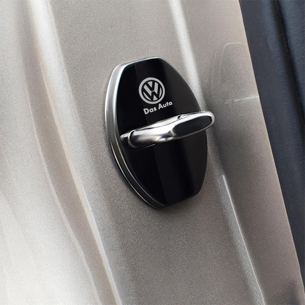 ADMVN1 Car Styling 3D Car Door Lock Cover Protective Decoration Sticker For Volkswagen GTI Golf Polo Passat VW Tiguan T-ROC Jetta Taigo