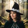 Tree Of Life Badge Wizard Hat Lace Trim Wizard Cap Vintage Halloween Hat  Cosplay Party