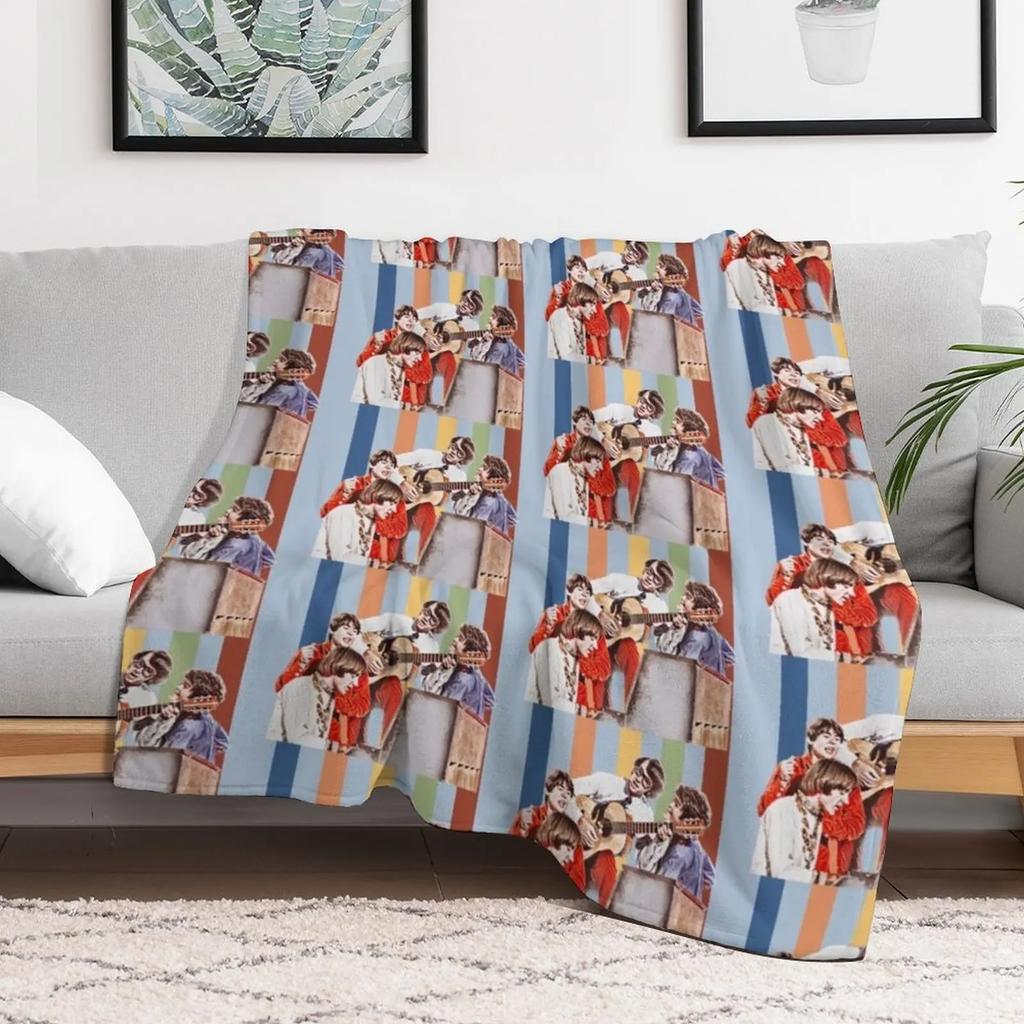 Monkees Throw Blanket Portable Lightweight Blanket for Travel Camping