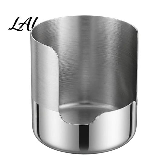 Silver Metal Kitchen Gadget Stainless Steel Pot Lid And Spoon Rack 2-in-1 Vertical Utensil Space Saving Tool Organizer Holder Space-Saving