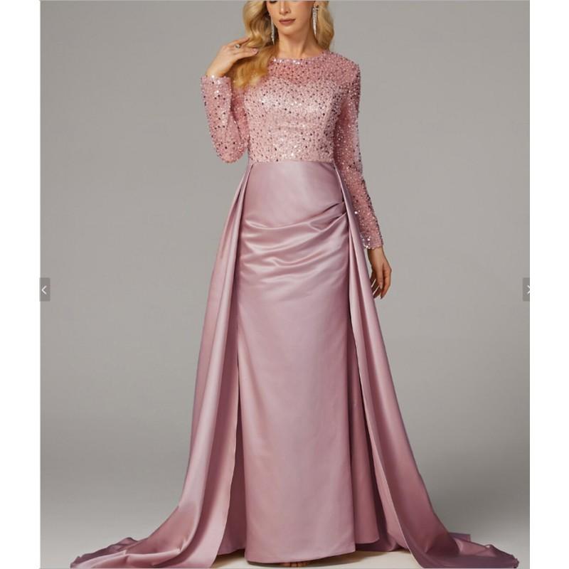 2026 Womens Long Sleeve Sequin Evening Gown Banquet Party Prom Celebrity Style