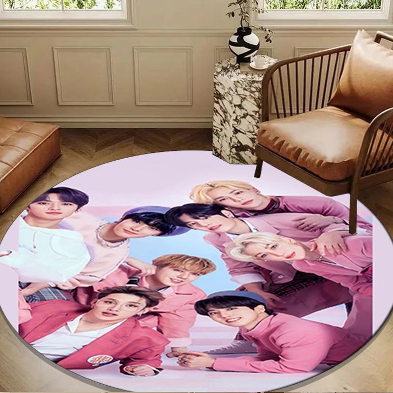 Kpop Stray Round Rug for Livingroom,Bedroom, Palyroom, Chair Rug, Area rug, Circle Carpet, Large Size Fan Christmas gift