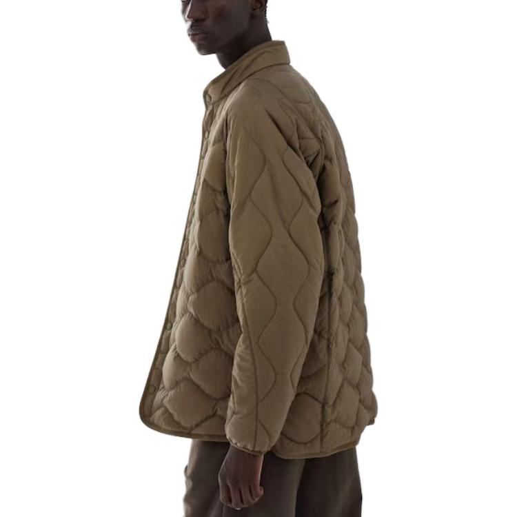Uniqlo X White Mountaineering Коллаборация Осень/Зима 23 Модная Приталенная Повседневная Для Поездок На Работу Стойка Воротник Теплая Пуховая Куртка Унисекс Верхняя Одежда Коричневый 459677-35