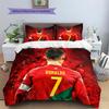 Криштиану Роналду  Постельное белье с рисунком  Комплект с одеялом  Домашний декор  Подарок (1 пододеяльник + 2 наволочки без наполнителя)