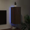 Wall Mounted TV Cabinet with LED Lights Brown Oak Effect 12 x 13.8 x 27.6 in (30.5 x 35 x 70 cm)