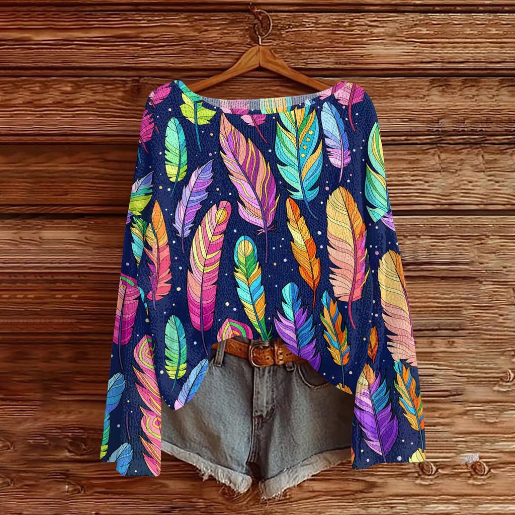 Женский модный пуловер с круглым вырезом, длинным рукавом и принтом, повседневный