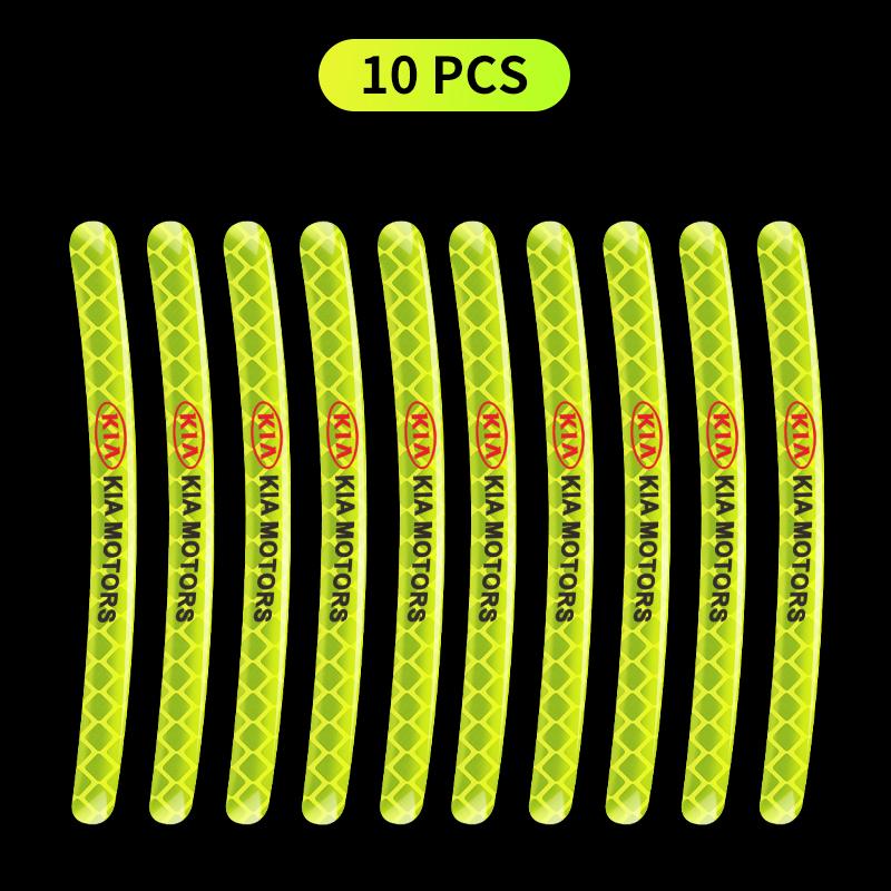 Car Wheel Hub Reflective Stickers Tire Rim Luminous Car Styling For Kia Sauer CUB CEED Cerato Forte K8 K900 Optima Picanto RIO VG Ray EV Venga