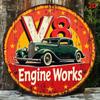 V8 Металлическая табличка Настенное искусство Винтажный декор гаража V8 Жестяная табличка Ретро настенный декор для гаража Мужская берлога