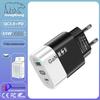 33-ваттное USB-зарядное устройство GaN: Быстрая зарядка QC 3.0 и PD, 9В/12В, стандарт США/ЕС