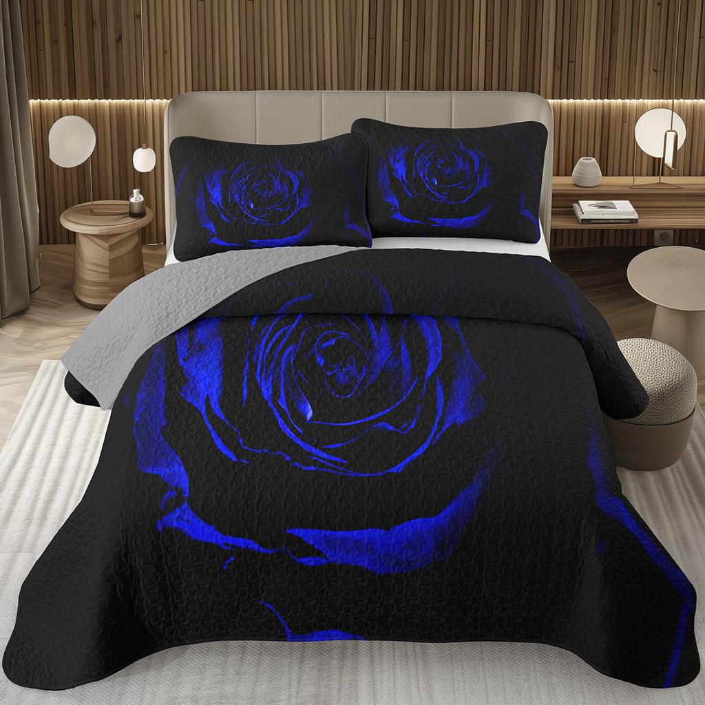 Романтическое покрывало с розами Квин/Кинг/Твин Ботаническое цветочное стеганое покрывало День святого Валентина Комплект стеганого постельного белья для девочек Женщин Декор комнаты