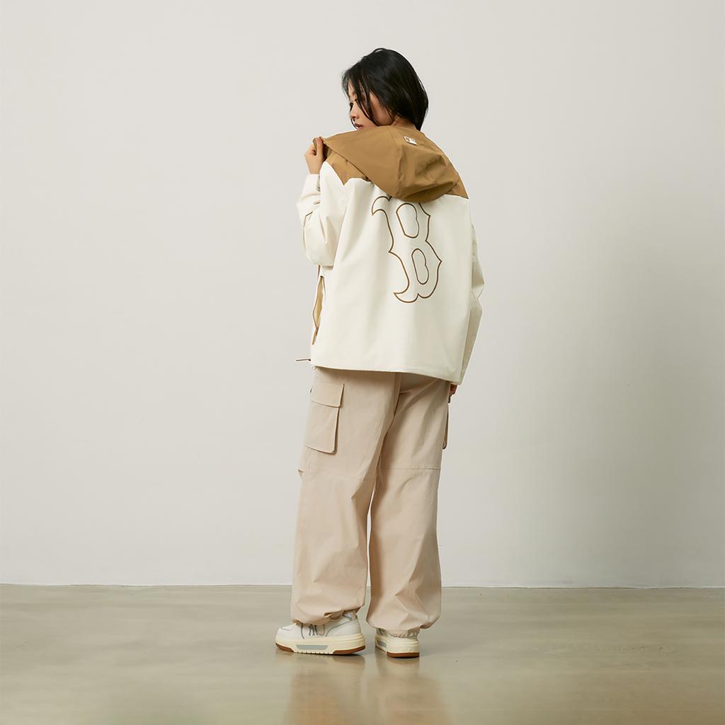 Новая ветрозащитная куртка MLB Boston Red Sox Basic Collection 24FW Унисекс Темно-кремовый 3AWJB0344-43CRD