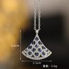 Luxury Blue Sapphire Choker Necklace with Rhinestones Vintage Court Style Pendant Elegant Jewelry for Women