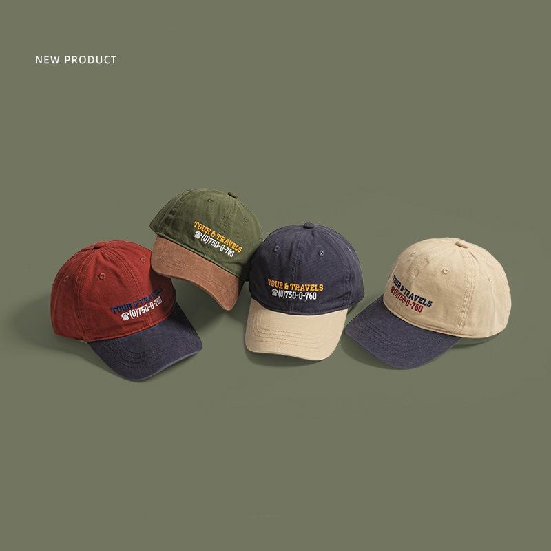 Ретро цветовая гамма бейсболка детская уличная солнцезащитная вышивка мягкий верх мужская показать лицо маленькая родитель-ребенок кепка с козырьком прилив