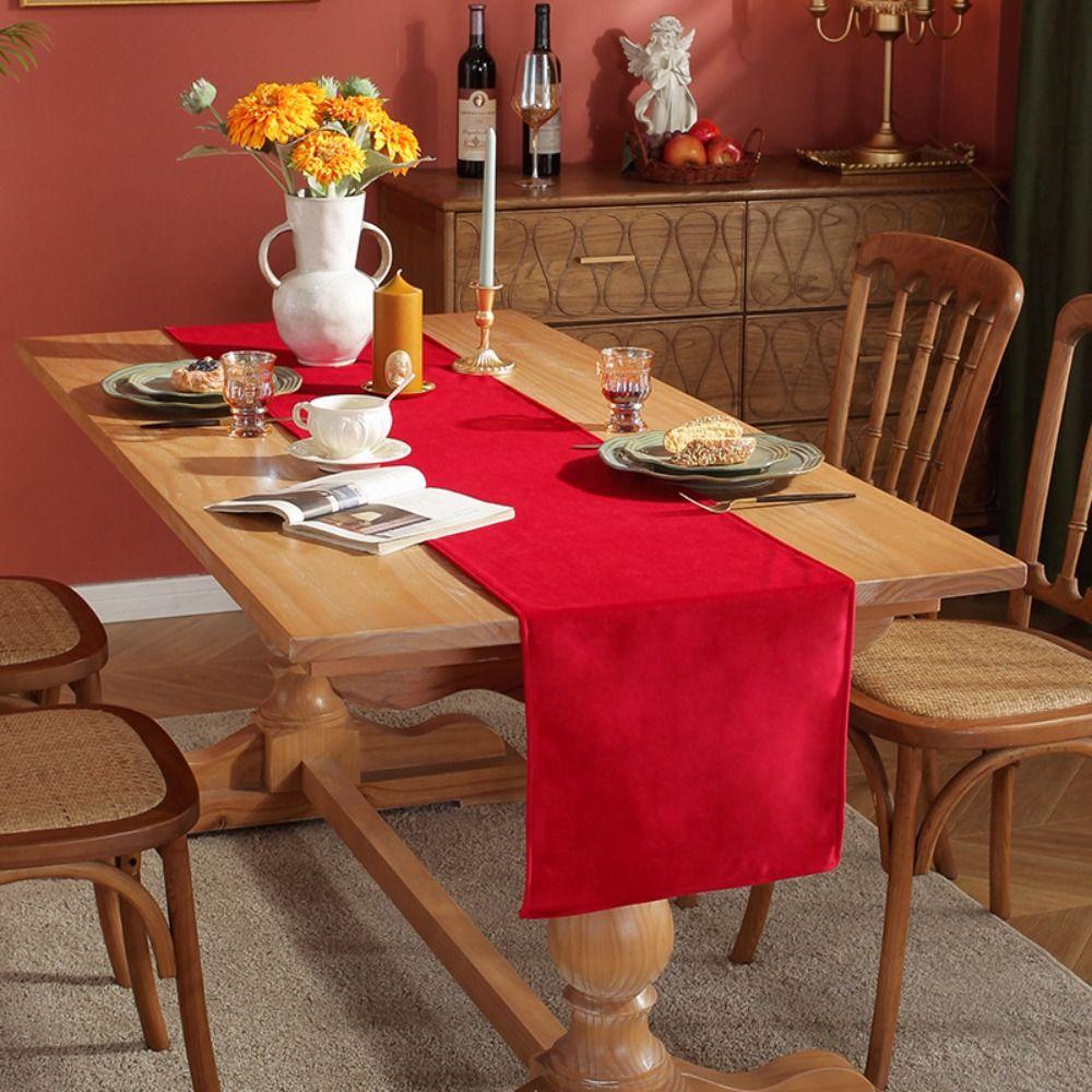 Vintage Velvet Table Runner American Style Table Cover Long Tablecloth Party Decor