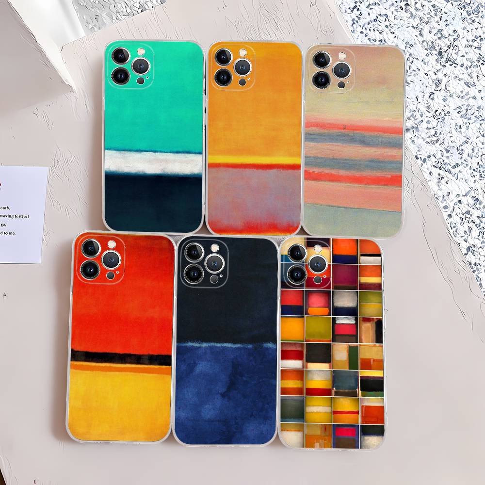 Абстрактное искусство M-Mark R-Rothko Чехол для телефона Для iPhone 11 13 16 12 17 14 15 Pro Max Plus Мягкий прозрачный задний чехол Coque
