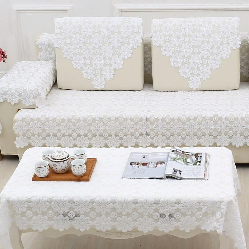 Кружевной клетчатый чехол для дивана House De Canape, полый белый диван Manta Para, секционный диван, тканевые чехлы с вышивкой, эластичное полотенце