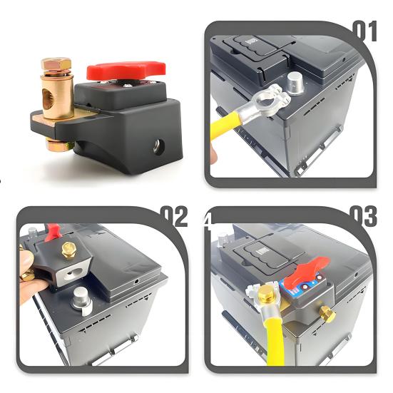 Выключатель-разъединитель аккумулятора 12-24 В, универсальный, сверхпрочный, латунный, энергосберегающий выключатель питания, интеллектуальный выключатель аккумулятора автомобиля для легкового автомобиля и грузовика