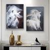 Solid Wood Frame Modern Animal Art Horse Canvas Painting Wall Art Posters Prints Wall Pictures for Living Room Bedrooom Home Wall Cuadros Decor