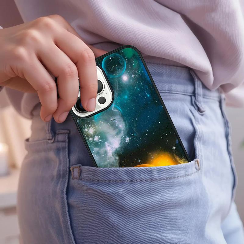 Чехол для телефона 'Луна Звезды Космос' для iPhone 17 Air 15 16e 14 13 Pro Max Coque 12 11 Pro Max PLUS