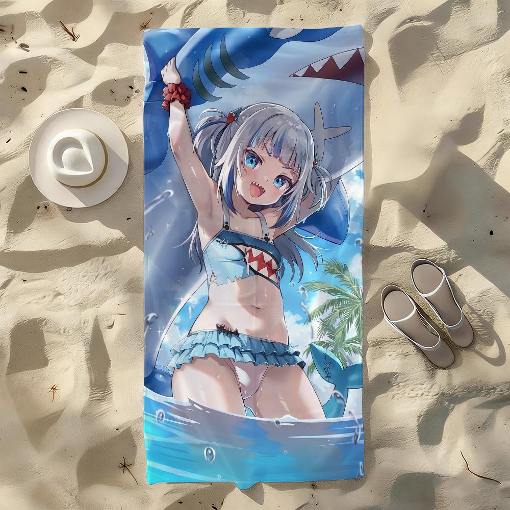 VTuber Gawr Gura Towel For Swim Yoga Gym Quick Drying Soft and skin-friendly Beach Towels All-Season