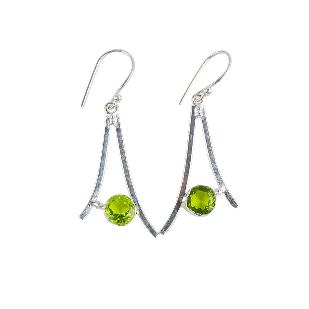 Хризолит Драгоценный камень 925 Стерлинговое серебро Ювелирные изделия Ручной работы Женский подарок Серьги 1,45" EE-66-3