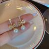 17KM Bow Drop Earrings for Women Elegant Artificial Pearls Earings Piercing Accessories Jewelry