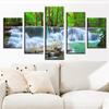 No Framed Waterfall Forest Trees 5 Piece Wall Art Canvas Print Posters Paintings Oil Painting Living Room Home Decor Pictures