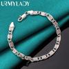 925 Sterling Silver Paper Clip Chain Bracelet For Women Men Wedding Engagement Fashion Jewelry