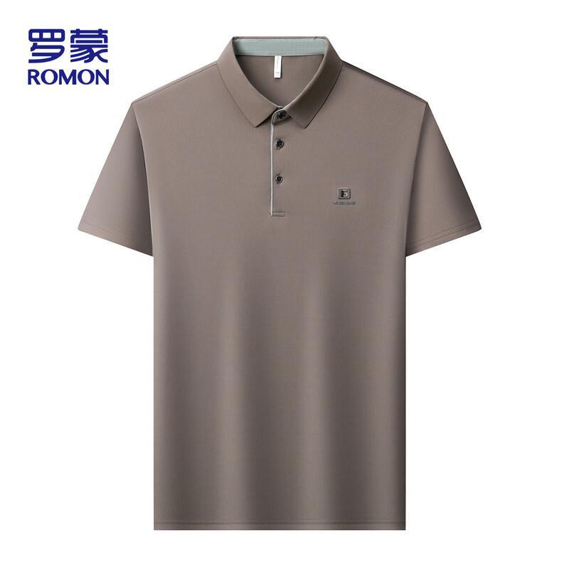 ROMON Men's Ice Silk Short Sleeve Polo Shirt