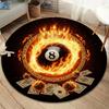 Круглый ковер 'Горящий шар', Ковер для гостиной, спальни, дивана, игровой комнаты, Нескользящий коврик