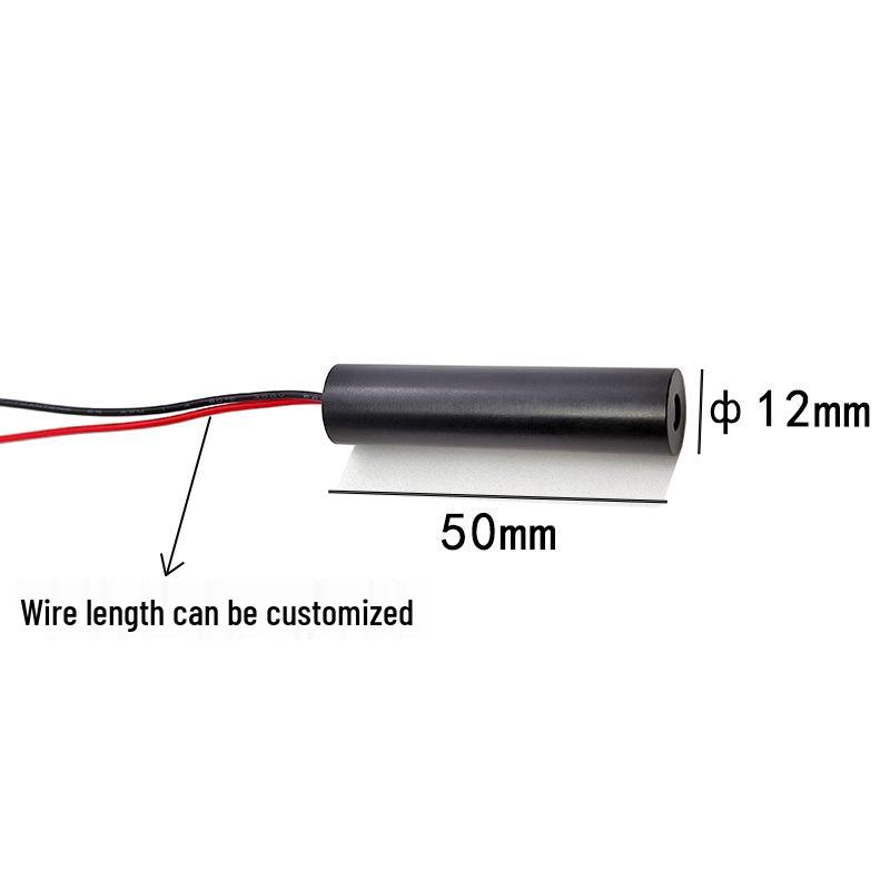 12x50mm 650nm 50mW Glass Lens Red Laser Module, Fixed Focus, High Coaxiality, Ultra-Small Spot.