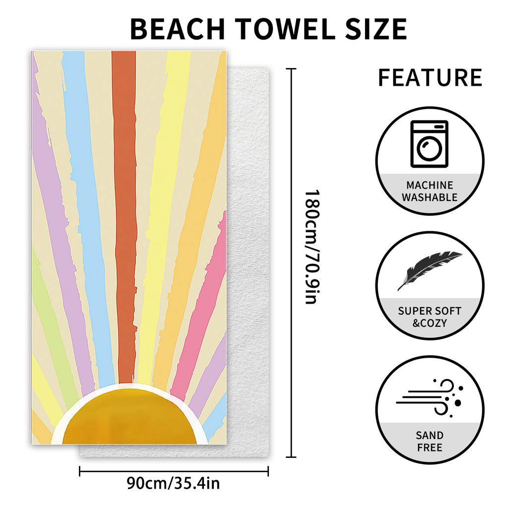 New, Double-sided Velvet Beach Towel Quick-drying Sports Towel Printed Bath Towel
