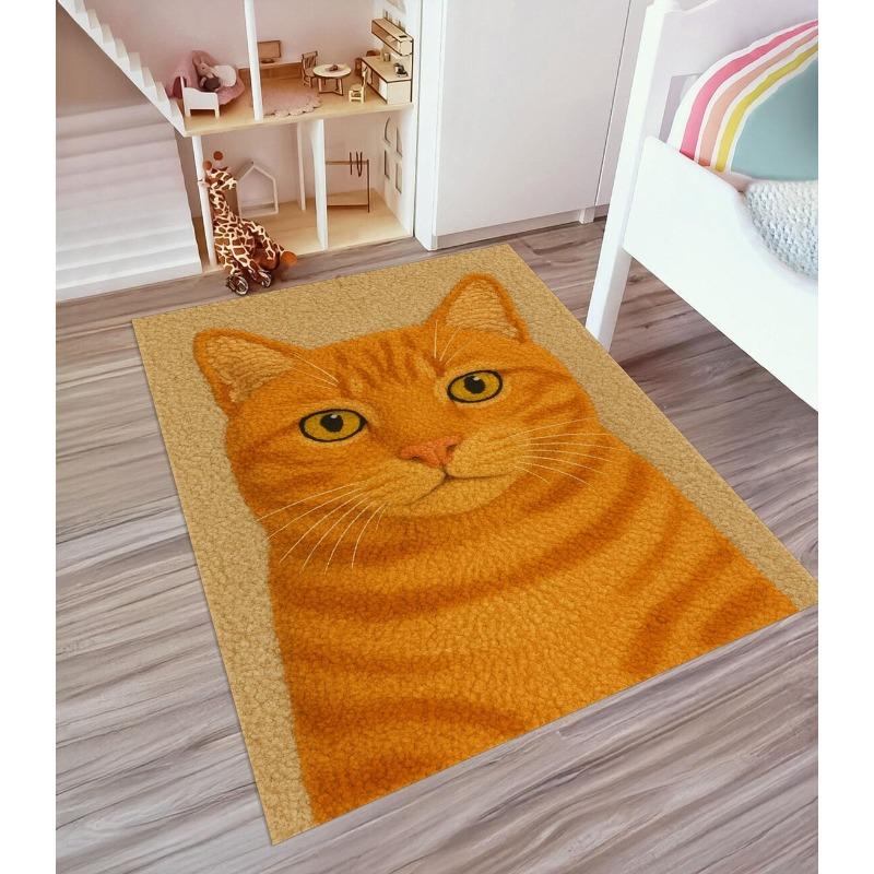 Ковер с рыжим котом Ковер с рыжим котом Стиль масляной живописи Ковер для гостиной, спальни, придверный коврик, коврик для домашнего декора