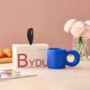 Creative Macaron Candy Color Ceramic Mug Mug Home Office Couple Coffee Mug Gift Mug Souvenir