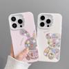 IMD Цветочный Кролик Подходит для Чехлов Телефона Iphone16promax и Медведь Apple 15 Защитных Чехлов В Цвете Серебристый