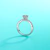 Bague Ringen Женское кольцо с муассанитом и бриллиантом цвета D, 1 карат, свадебное ювелирное изделие из стерлингового серебра 925 пробы, классический дизайн с четырьмя когтями, подарок