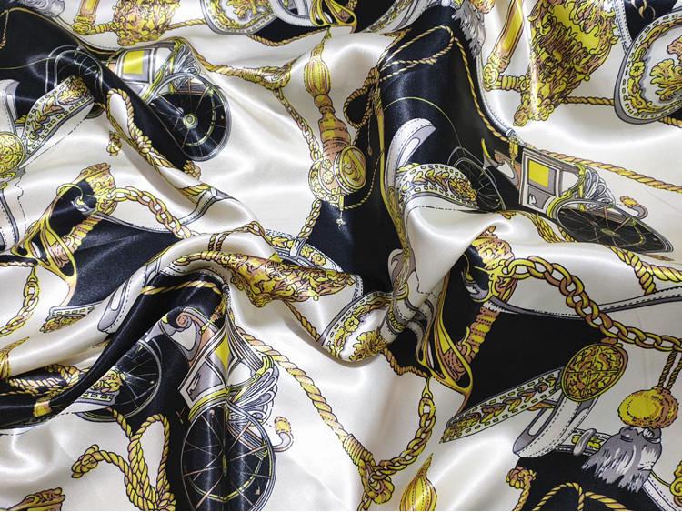 «Ткань ципао с принтом из атласного шелка и лента для головного убора»