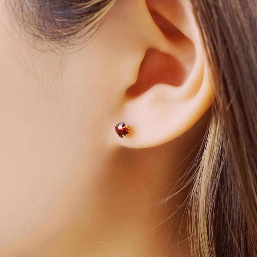K18 Lily Cut Garnet Earrings [TAKE-UP] [Second Earrings] (YG)