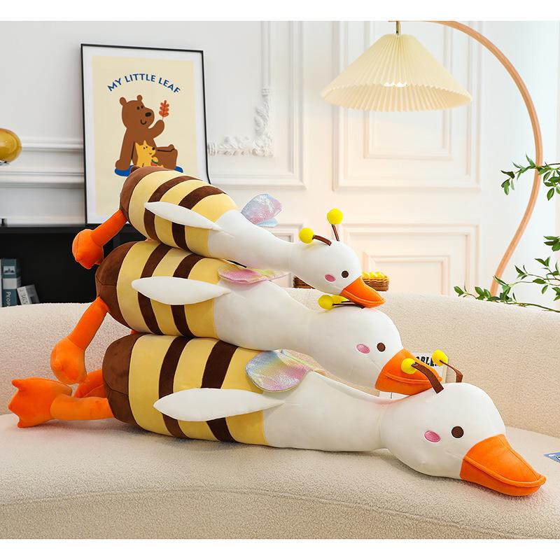 New creative big white goose throw pillow cloth doll doll sleeping legs doll bed pillow duck plush toy