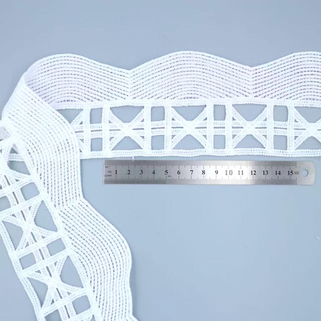 Молочный шелк Кружево Крупная волна Кружевные аксессуары Платье Топ Манжеты Универсальные